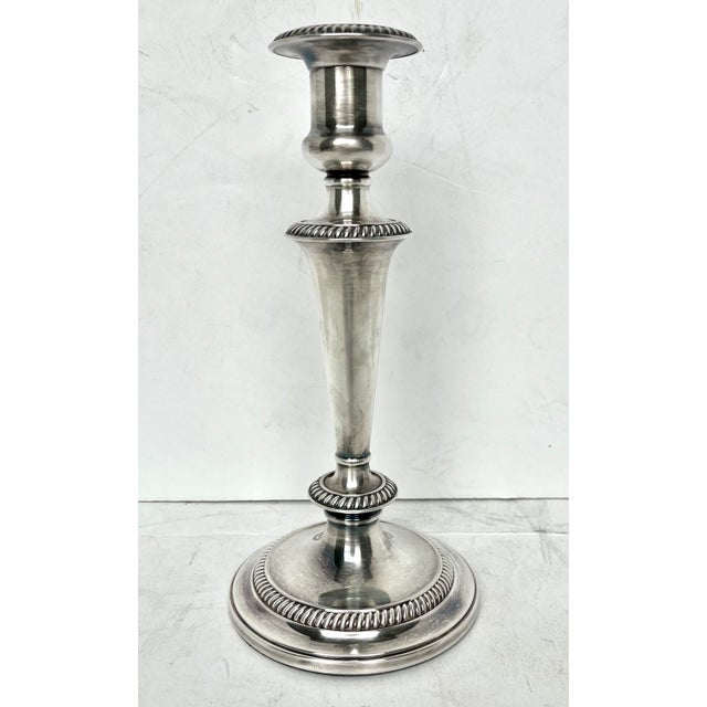 English Early 1900s Barker Ellis Silver Candle Holder For Sale - Image 3 of 10