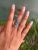 Unique Design 7.53 Carat Blue Topaz Three Stone Ring in 925 Silver - Size 8.5 For Sale - Image 4 of 11