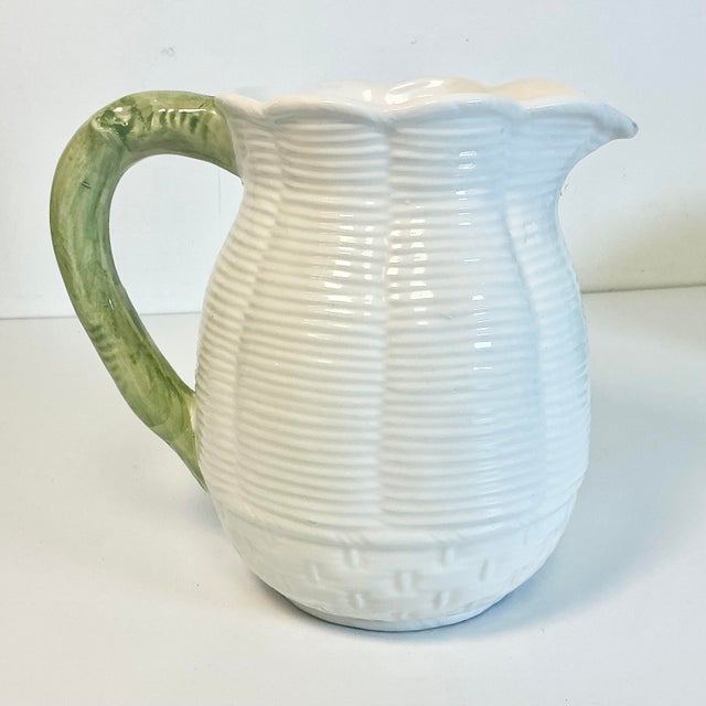 1980s Vintage Italian Hollywood Regency Arts & Crafts Strawberry Pitcher For Sale - Image 9 of 13
