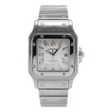 Cartier Santos Galbée 29mm 2319 Roman Guilloche Dial Steel Automatic Watch For Sale