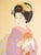 Early 20th Century "Beautiful Woman" by Gyokukajo, Japanese Silk Scroll Painting in Original Wooden Case For Sale - Image 5 of 18