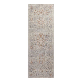 Chris Loves Julia x Loloi Rosemarie Oatmeal / Lavender 2'-7" x 8'-0" Runner Rug For Sale