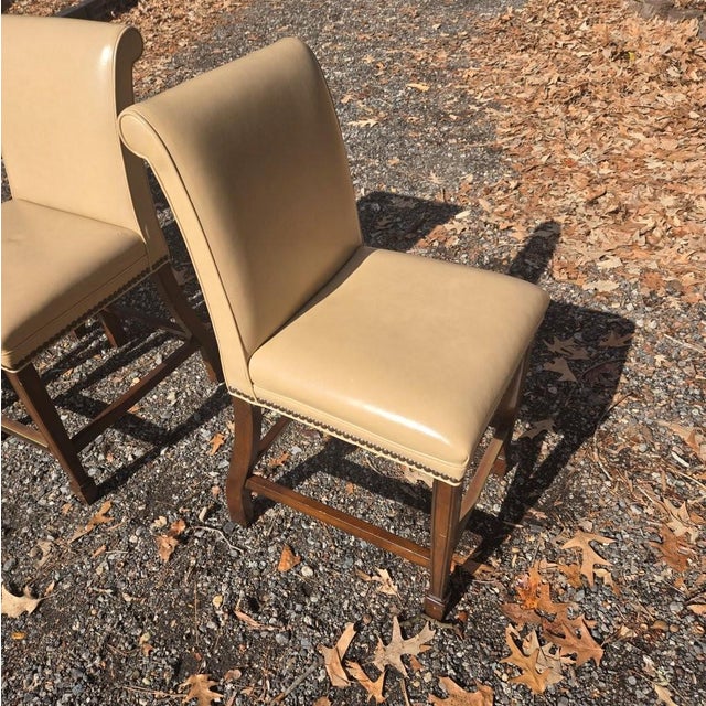 Hancock & Moore Late 20th Century Hancock and Moore Leather Barstools Set of 4 For Sale - Image 4 of 9