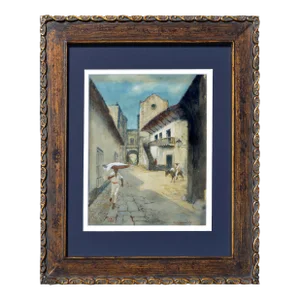 Taxco, Mexico - 1930's Figurative Village Landscape by Theodore Ernest Langguth