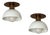 Kitchen Spotlights with White Shades and Brass Fittings, Set of 2 For Sale