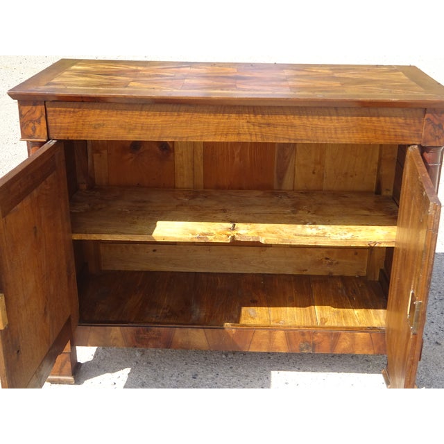 Antique Sideboard with Diamond-Shaped Wood Marquetry Top For Sale - Image 12 of 18