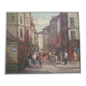 French Cityscape Painting, Signed A. Wein 77