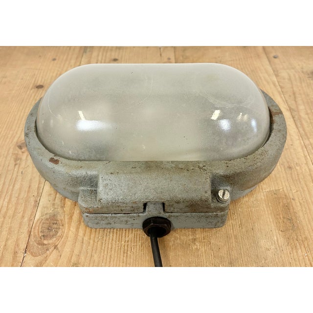 Grey Industrial Cast Iron Wall Light from Elektrosvit, 1960s For Sale - Image 11 of 16