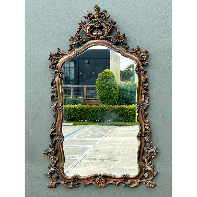 Late 20th Century Vintage Ornate Carved Mirror For Sale - Image 5 of 12