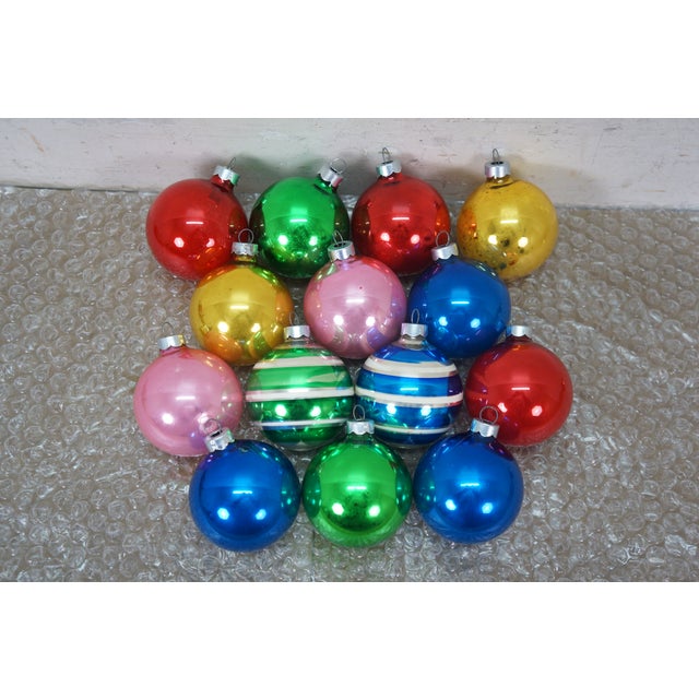 Red Lot of 46 Vintage & Antique Mercury Glass Christmas Tree Ornaments For Sale - Image 8 of 12
