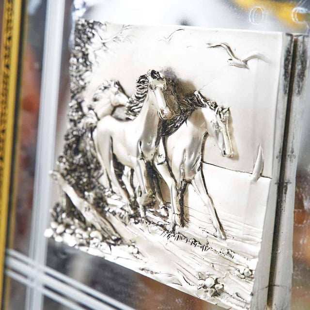 Vintage High Relief Horses Print For Sale - Image 3 of 6