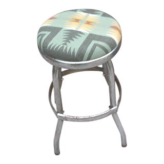 Rustic Industrial Metal Stool For Sale
