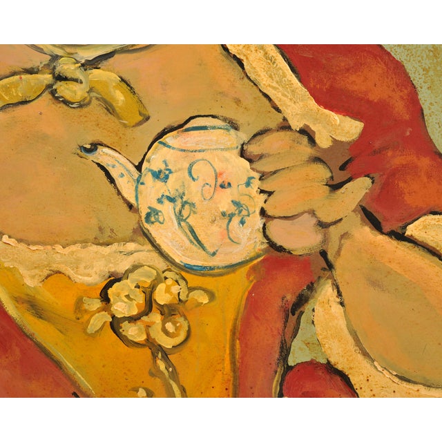 Wood Ira Yeager 20th Century Painting of French Anthropomorphic Woman For Sale - Image 7 of 18