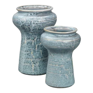 Jamie Young Snorkel Ceramic Vases - Set of 2