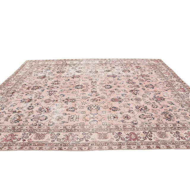Mid 20th Century Large Vintage Floral Turkish Oushak Rug For Sale - Image 4 of 7