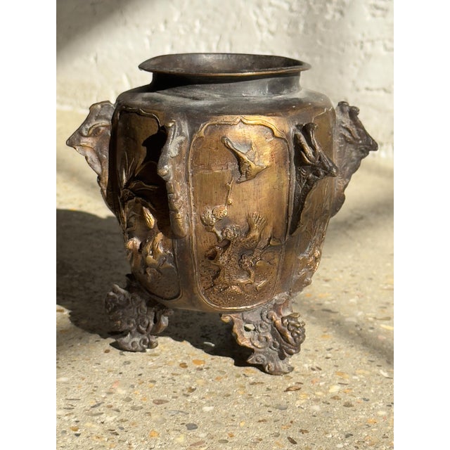 19th-Century German Bronze Footed Urn With Avian Reliefs and Gargoyle Motifs For Sale In New York - Image 6 of 17