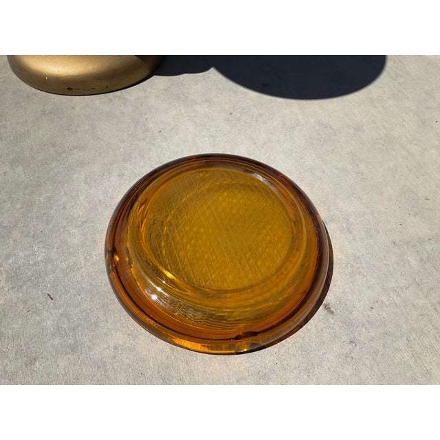 Vintage Hollywood Regency Floral Porcelain & Brass Floor Ashtray Stand For Sale - Image 12 of 13