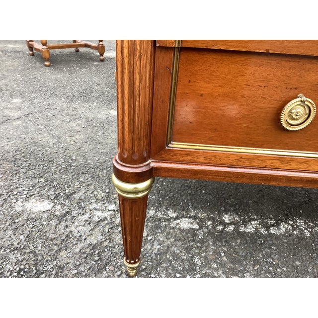 Wood French Louis XVI-Style Commode W/ Marble Top For Sale - Image 7 of 13