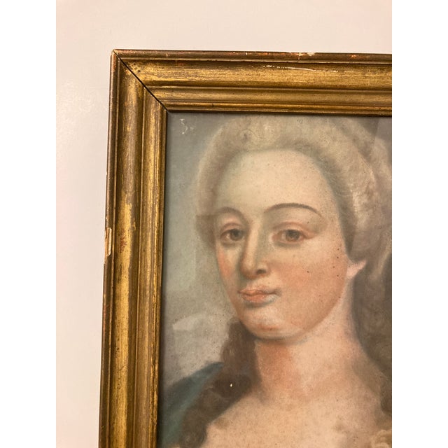 French 18th Century Pastel Drawing Portrait of a Lady For Sale - Image 10 of 10