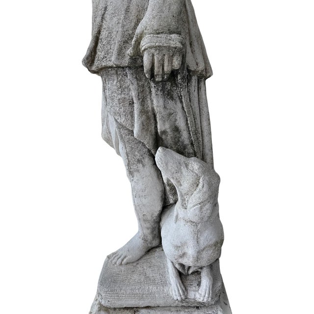 Vintage Italian Classical Sculpture Female With Dog. For Sale - Image 4 of 6