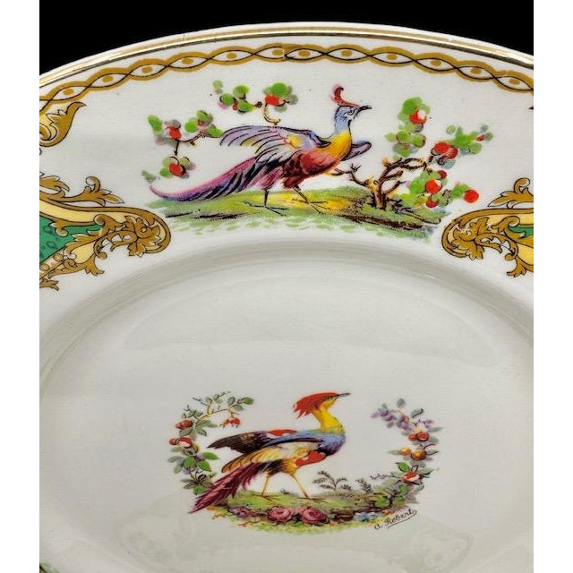 Early 20th Century Early 20th Century English Myott Staffordshire “Chelsea Bird” Luncheon/Dinner Plates - Set of 5 For Sale - Image 5 of 7