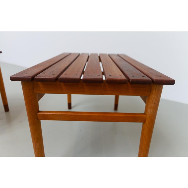1950s Danish Modern Side Tables in Teak and Beech, 1950s, Set of 2 For Sale - Image 5 of 18
