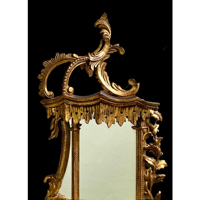 Rococo Antique Italian Giltwood Baroque Gold Wall Shelf With Integral Mirror For Sale - Image 3 of 13