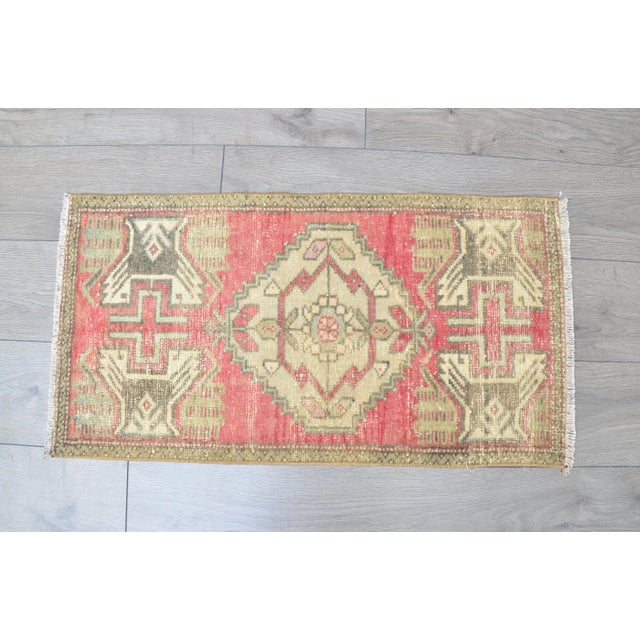Art Deco Oushak Handmade Vintage Area Rug For Sale - Image 3 of 6