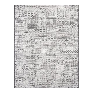 9x12 Sloane Sophisticated Ivory & Gray Geometric Modern Hand Knotted Wool Rug For Sale