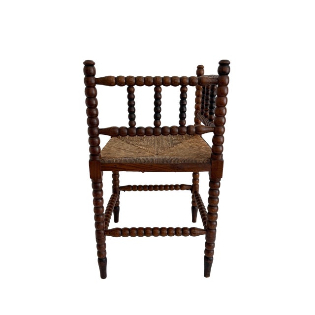 Early 20th Century Antique Dutch Bobbin Corner Chair For Sale - Image 5 of 9