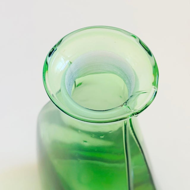 Mid Century Green Art Glass Decanter For Sale - Image 12 of 13