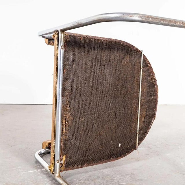 Metal Pel Tubular Chrome Sprung Side Chair in Leather, 1930s For Sale - Image 7 of 11