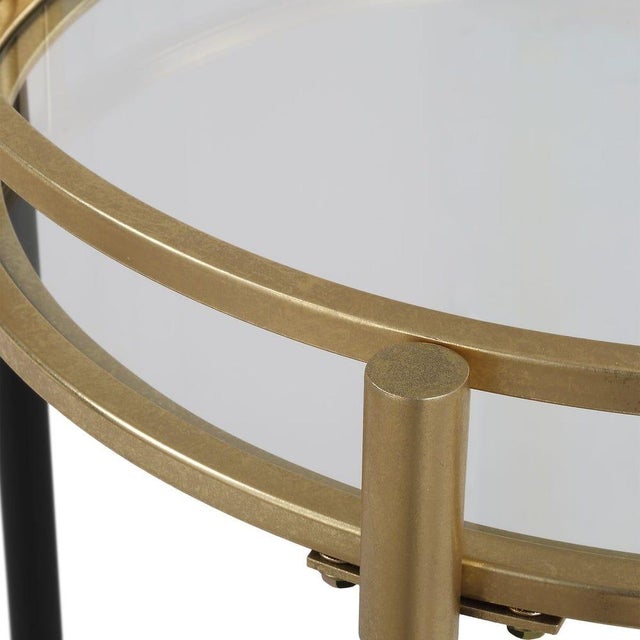 Contemporary Glam Round Bar Cart For Sale - Image 3 of 5
