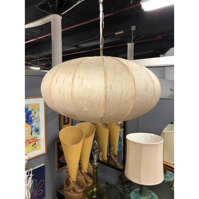 Midcentury George Nelson Style Saucer Pendant For Sale - Image 9 of 10