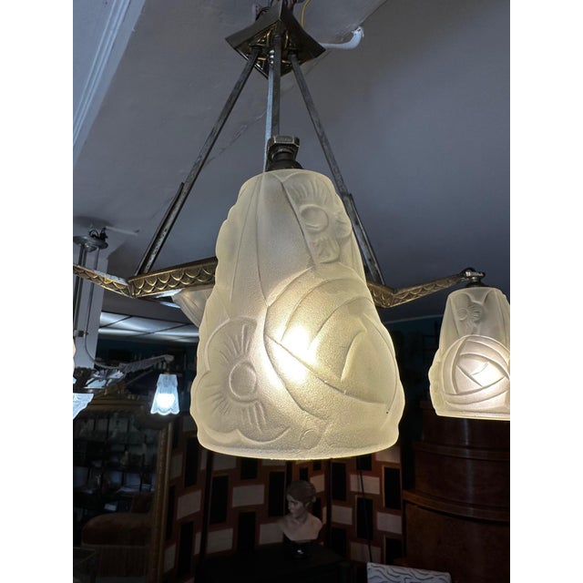 Art Deco Chandelier, 1930s For Sale - Image 11 of 14