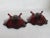 Fenton Style 3 Footed Ruby Red Glass Candle Stick Holders a Pair For Sale In Miami - Image 6 of 12