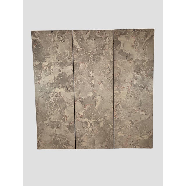 Zuber Tri-Fold 3 Part Mural Screen Gray Tones Pink Purple Green Figures For Sale - Image 4 of 12