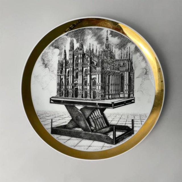 Ceramic Italian Decorative Porcelain Plate by Fornasetti, 1975 For Sale - Image 7 of 7