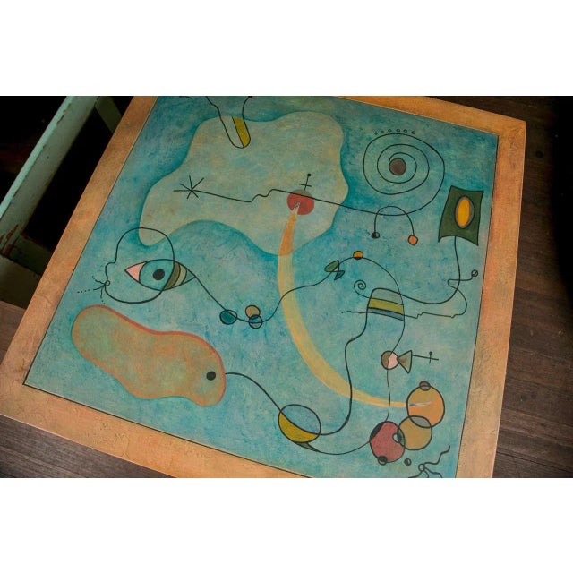 Abstract Painting Square Table For Sale In New York - Image 6 of 8