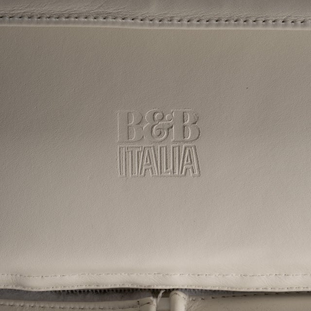 B&b Italia Radar Lounge Chair by James Irvine White Leather Swivel Lounger Italy For Sale - Image 15 of 17