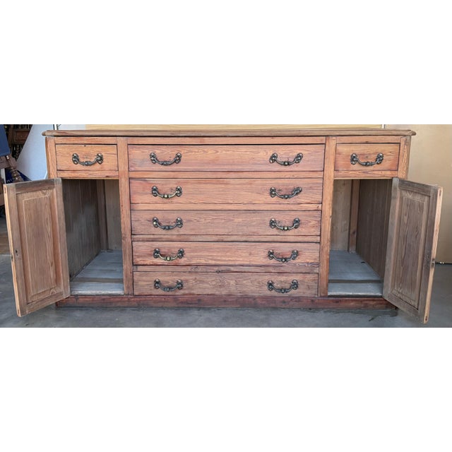 Large 20th Century Church Spanish Baroque Carved Walnut Tuscan Credenza or Buffet For Sale - Image 18 of 18