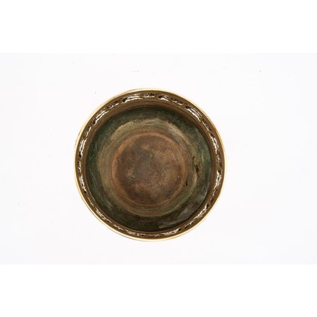 Metal Jugendstil Argentor Floral Brass Flower Pot, Vienna,1908 For Sale - Image 7 of 9