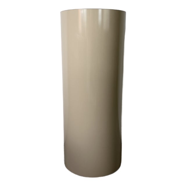 Vintage Postmodern Cream Formica Cylinder Pedestal For Sale
