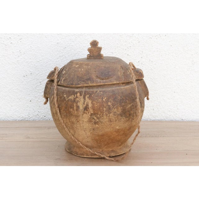 19th Century Rustic Food Bowl W/Rope Handle For Sale - Image 5 of 8