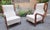 Gio Ponti Armchairs Wooden Ears Model in White Boucle by Gio Ponti for Manifattura Artigianale Italiana, 1990s, Set of 2 For Sale - Image 4 of 14