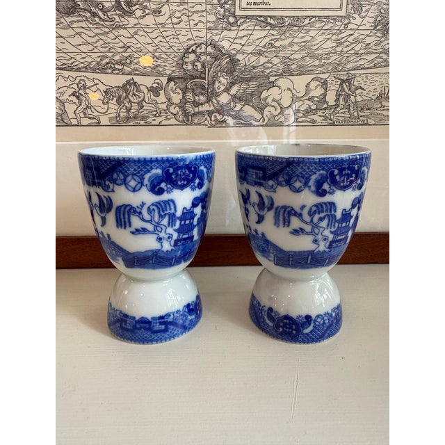 Vintage Japan Blue Willow Egg Cups - A Pair For Sale In Portland, ME - Image 6 of 6