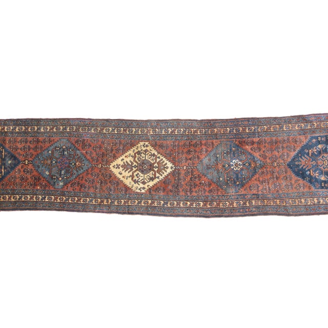 Persian 1920s Vintage Antique Persian Bakhshish Runner For Sale - Image 3 of 13