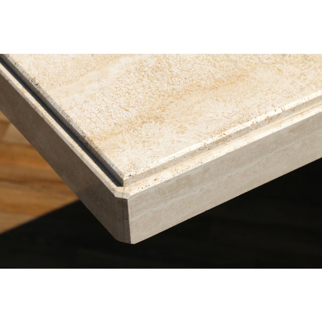 1980s Italian Postmodern Travertine Console Table by Stone International | Made in Italy For Sale - Image 13 of 18