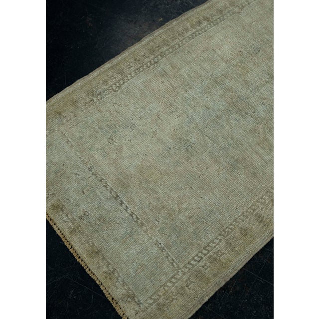 Turkish Turkish Mini Rug Oriental Hand Knotted Vintage Rug 1'10" x 3'4" #16587 For Sale - Image 3 of 8