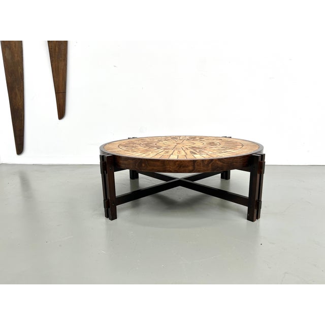 Maison Lecan presents this iconic coffee table created by French ceramicist Roger Capron in the 1960s. Solid wood and...
